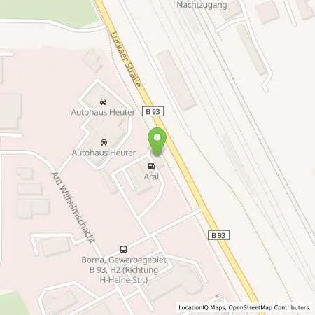 Standortübersicht der Tankstelle Aral Tankstelle in 04552 Borna