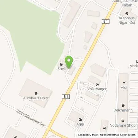 Standortübersicht der Tankstelle Shell Burg Magdeburger Chaussee 1 B in 39288 Burg