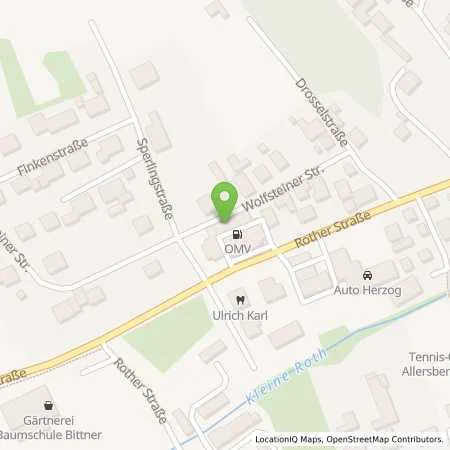 Standortübersicht der Tankstelle Allersberg Rother Str. 18 in 90584 Allersberg