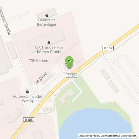 Standortübersicht der Tankstelle TotalEnergies Koethen in 06366 Koethen