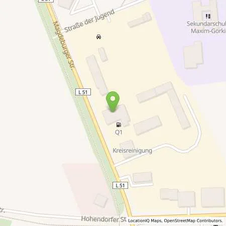 Standortübersicht der Tankstelle Q1 Tankstelle in 39218 Schönebeck