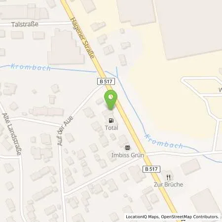 Standortübersicht der Tankstelle TotalEnergies Kreuztal in 57223 Kreuztal