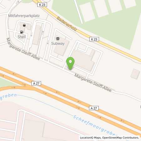 Standortübersicht der Benzin-Super-Diesel Tankstelle: Shell Achim Margarete-Steiff-Allee 2 in 28832, Achim
