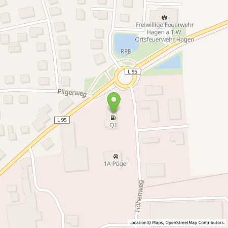 Standortübersicht der Tankstelle Q1 Tankstelle in 49170 Hagen a.T.W.