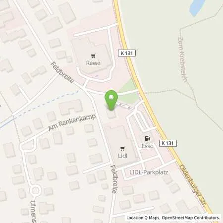 Standortübersicht der Tankstelle Esso Tankstelle in 26170 RASTEDE