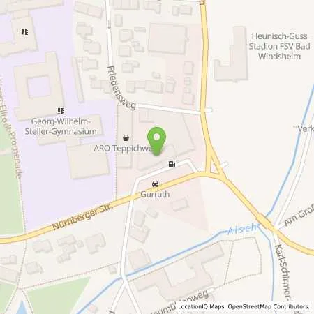 Standortübersicht der Tankstelle Esso Tankstelle in 91438 BAD WINDSHEIM