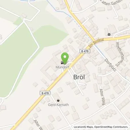 Standortübersicht der Tankstelle Hennef-Bröl in 53773 Hennef (Bröl)