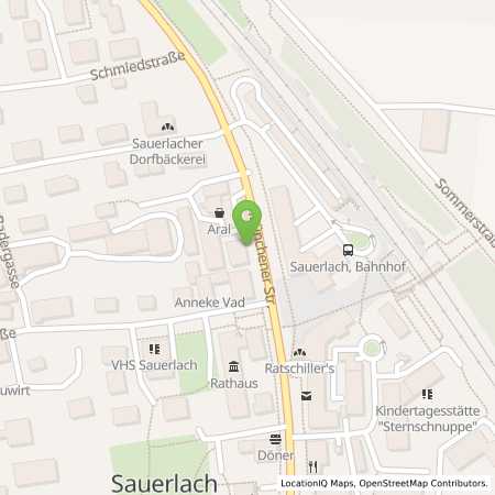 Standortübersicht der Benzin-Super-Diesel Tankstelle: Aral Tankstelle in 82054, Sauerlach