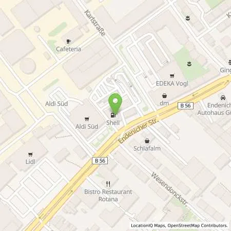 Standortübersicht der Tankstelle Shell Bonn Endenicher Str. 92 in 53115 Bonn