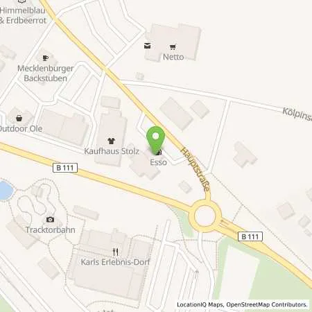 Standortübersicht der Tankstelle Esso Tankstelle in 17459 KOSEROW