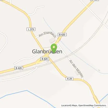 Standortübersicht der Tankstelle Preis in 66887 Glanbrücken