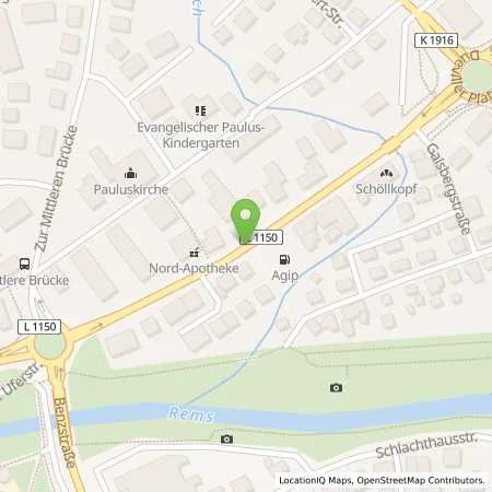 Standortübersicht der Tankstelle SCHORNDORF - WELZHEIMER STRASSE 22 in 73614 Schorndorf