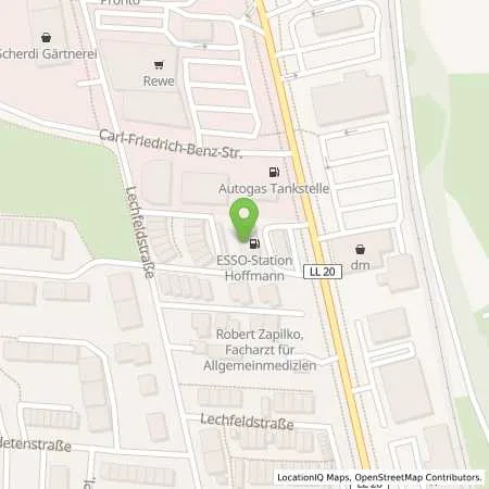 Standortübersicht der Tankstelle Esso Tankstelle in 86899 LANDSBERG