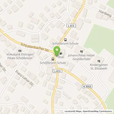 Standortübersicht der Tankstelle Aral Tankstelle in 76275 Ettlingen (Schöllb)