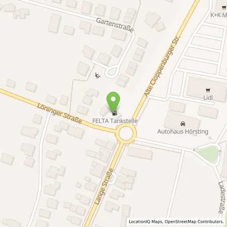 Standortübersicht der Tankstelle Hörsting in 49632 Essen
