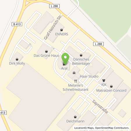Standortübersicht der Benzin-Super-Diesel Tankstelle: Aral Tankstelle in 57627, Hachenburg