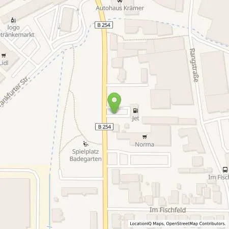 Standortübersicht der Tankstelle JET FULDA FRANKFURTER STRASSE 33 in 36043 FULDA