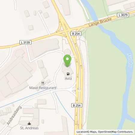 Standortübersicht der Tankstelle AVIA Tankstelle in 36041 Fulda