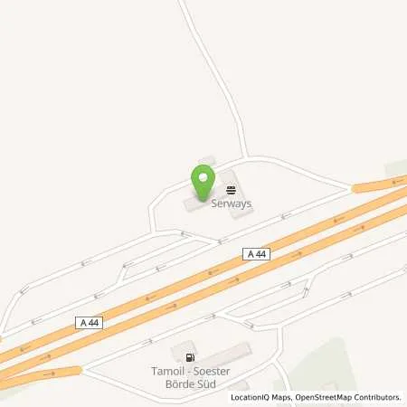 Standortübersicht der Tankstelle BMV Mineralölvertriebs GmbH BAT Route 44 e.K. R. Hargesheimer in 59494 Soest