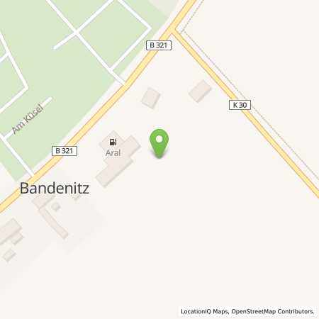 Standortübersicht der Benzin-Super-Diesel Tankstelle: Aral Tankstelle in 19230, Bandenitz