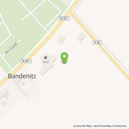 Standortübersicht der Tankstelle Aral Tankstelle in 19230 Bandenitz