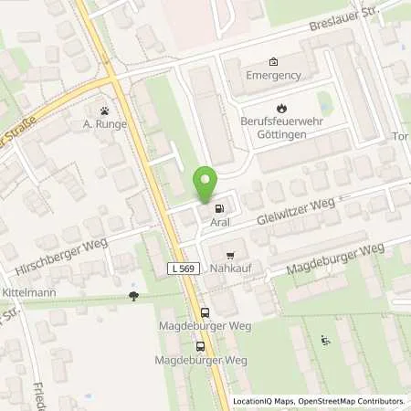 Standortübersicht der Tankstelle Aral Tankstelle in 37083 Göttingen