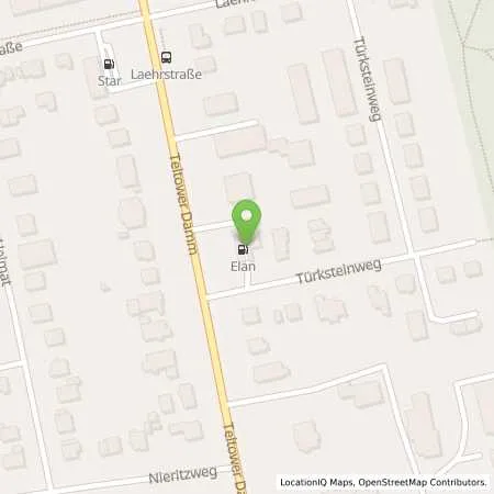 Standortübersicht der Tankstelle Elan Berlin in 14167 Berlin