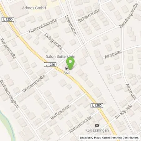 Standortübersicht der Tankstelle Aral Tankstelle in 72636 Frickenhausen