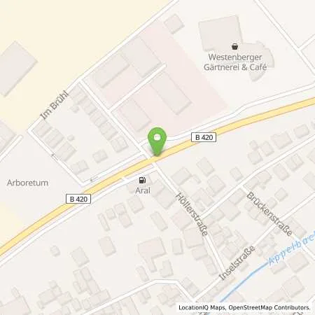 Standortübersicht der Tankstelle Aral Tankstelle in 55597 Wöllstein