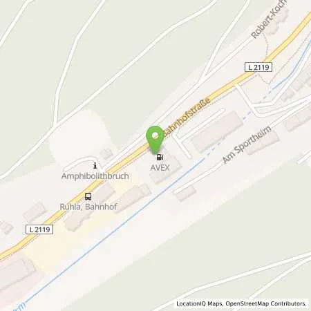 Standortübersicht der Tankstelle AVEX Ruhla in 99842 Ruhla