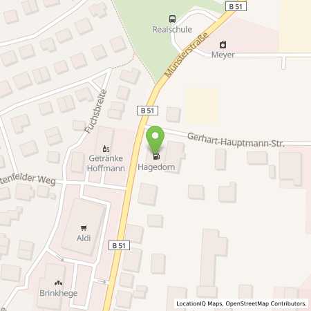 Standortübersicht der Benzin-Super-Diesel Tankstelle: Hagedorn in 49186, Bad Iburg