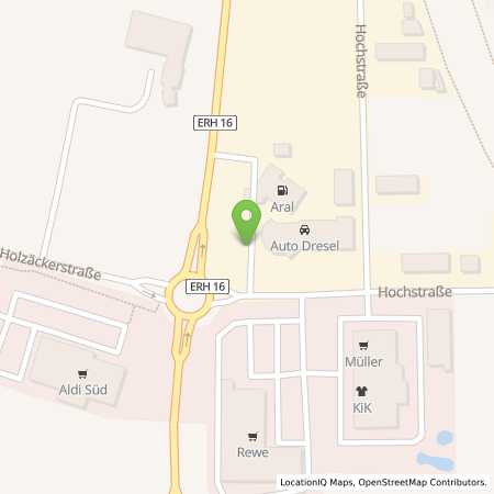 Standortübersicht der Benzin-Super-Diesel Tankstelle: Aral Tankstelle in 91325, Adelsdorf