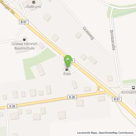Standortübersicht der Benzin-Super-Diesel Tankstelle: Esso Tankstelle in 27245, KIRCHDORF