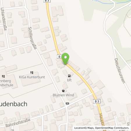 Standortübersicht der Benzin-Super-Diesel Tankstelle: bft-Tankstelle in 69514, Laudenbach