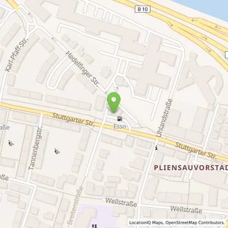 Standortübersicht der Tankstelle Esso Tankstelle in 73734 ESSLINGEN