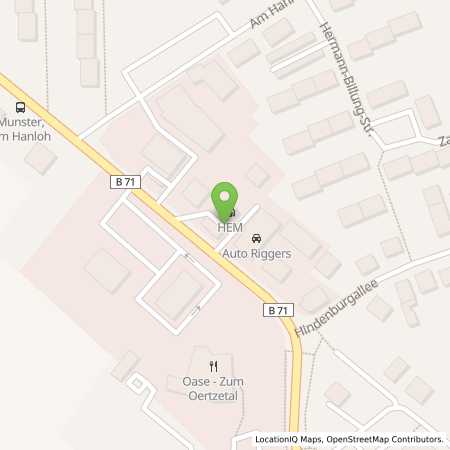 Standortübersicht der Benzin-Super-Diesel Tankstelle: Munster, Soltauer Str. 5 in 29633, Munster