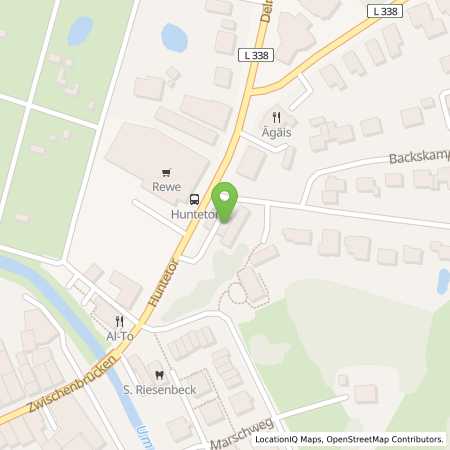 Standortübersicht der Benzin-Super-Diesel Tankstelle: Wildeshausen, Huntetor 10 in 27793, Wildeshausen