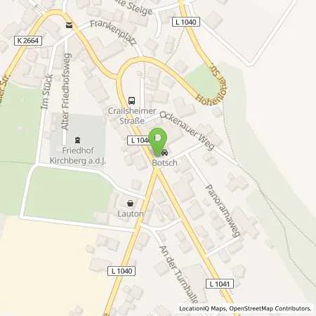 Standortübersicht der Tankstelle AVIA Tankstelle in 74592 Kirchberg / Jagst