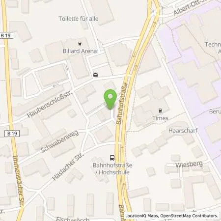 Standortübersicht der Tankstelle Kempten Bahnhofstrasse 53 in 87435 Kempten