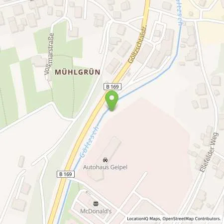 Standortübersicht der Tankstelle AUERBACH - GOELTZSCHTALSTR.72 in 08209 Auerbach