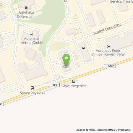 Standortübersicht der Tankstelle Heilbad Heiligenstadt, Carl-Zeiss-Str. 2 in 37308 Heilbad Heiligenstadt