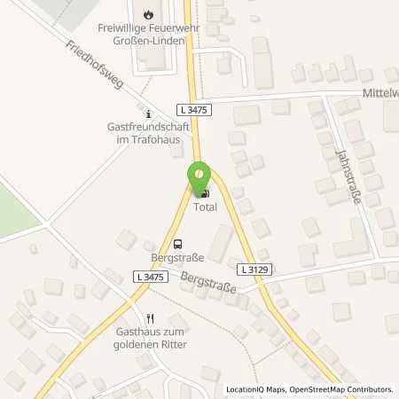 Standortübersicht der Tankstelle TotalEnergies Linden in 35440 Linden