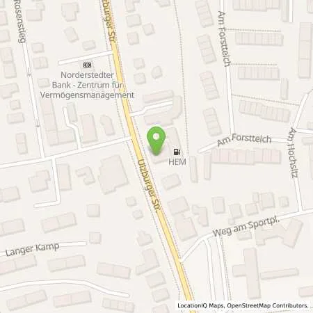 Standortübersicht der Tankstelle Norderstedt, Ulzburger Str. 110 in 22850 Norderstedt