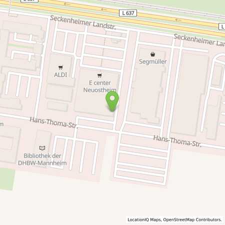 Standortübersicht der Benzin-Super-Diesel Tankstelle: Tankstelle am E-Center in 68163, Mannheim-Neuostheim