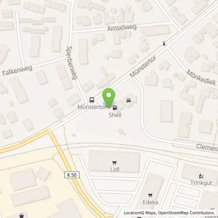 Standortübersicht der Tankstelle Shell Telgte Muenstertor 50 in 48291 Telgte