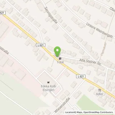 Standortübersicht der Tankstelle TotalEnergies Eisingen in 75239 Eisingen
