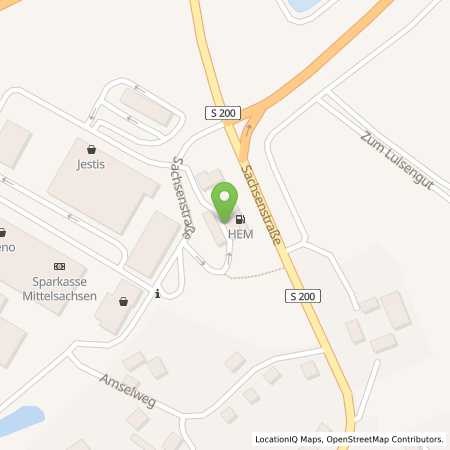 Standortübersicht der Benzin-Super-Diesel Tankstelle: Lichtenau, Sachsenstr. 9 in 09244, Lichtenau