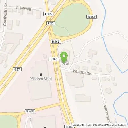 Standortübersicht der Tankstelle Aral Tankstelle in 72336 Balingen