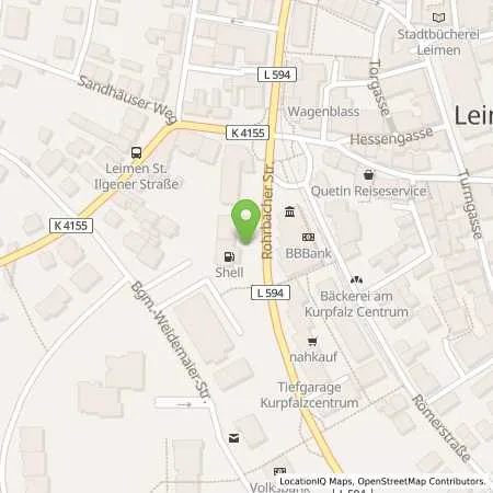Standortübersicht der Tankstelle Shell Leimen St. Ilgener Str. 1 in 69181 Leimen