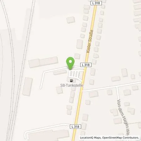 Standortübersicht der Tankstelle SB Neumünster Kieler Str. 259 in 24536 Neumünster